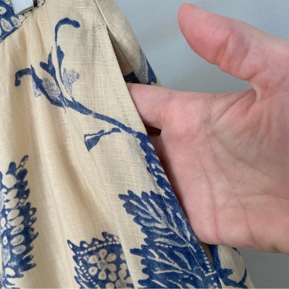 Lauren RL 100% Linen button Front A-Line Midi Skirt size 8 - Picture 7 of 9